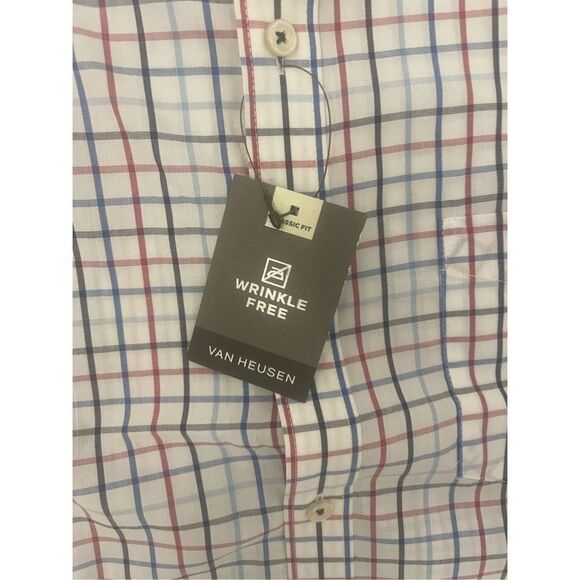 Van Heusen Plaid Short Sleeve Button Down Casual Shirt - Picture 5 of 5